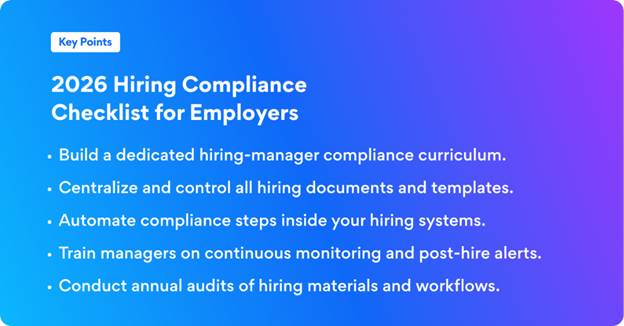 2026 Hiring Compliance Checklist for Employers.