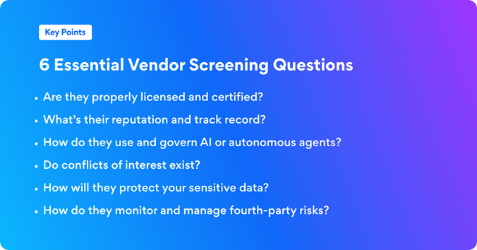 Vendor Screening 3
